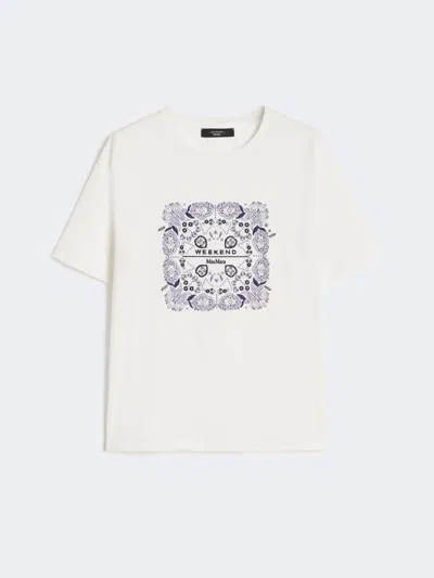 Max Mara Print And Embroidery-adorned Cotton T-shirt In White