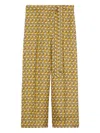 Max Mara Print Belted Trousers In Yellow
