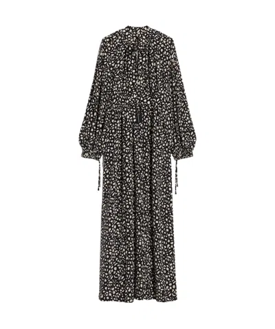 Max Mara Print Dress In Black