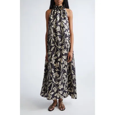 Max Mara Print Silk Twill Maxi Dress In Multi