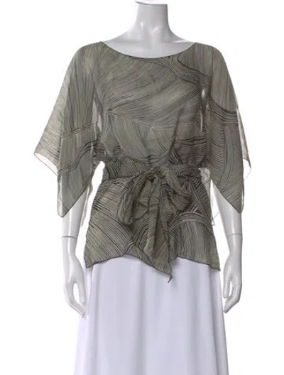 Pre-owned Max Mara Printed Asymmetrical Top