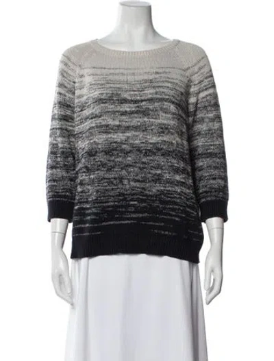 Pre-owned Max Mara Printed Bateau Neckline Sweater In Blue