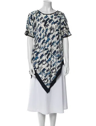 Pre-owned Max Mara Printed Bateau Neckline Tunic In Multi