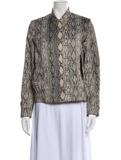 Pre-owned Max Mara Printed Blazer In Gray