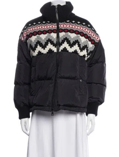 Pre-owned Max Mara Printed Bomber Jacket In Black
