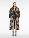 Max Mara Printed Canvas Oversized Coat In Black
