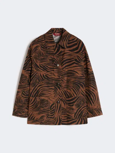 Max Mara Printed Cotton And Linen Shirt In Brown