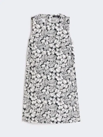 Max Mara Printed Cotton Basketweave A-line Dress In Multi