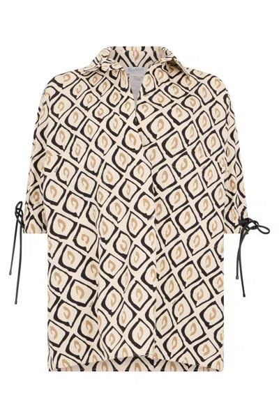 Max Mara Printed Cotton Blouse In Multi