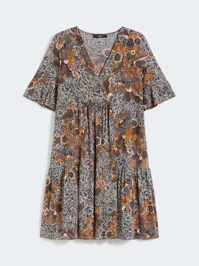 Max Mara Printed Cotton Jersey Dress In Multi