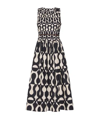 Max Mara Printed Cotton Poplin Dress In Multi