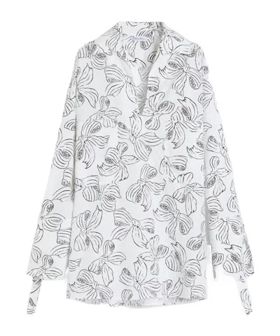 Max Mara Printed Cotton Shirt Dress In Gray