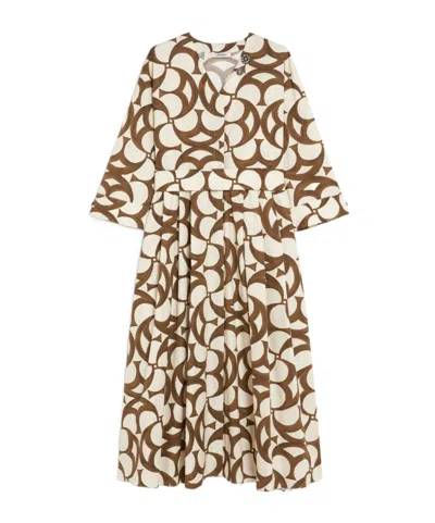 Max Mara Printed Cotton Shirt Skirt In True Color