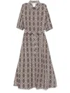 Max Mara Cotton Shirtdress Belted Waist In Brown