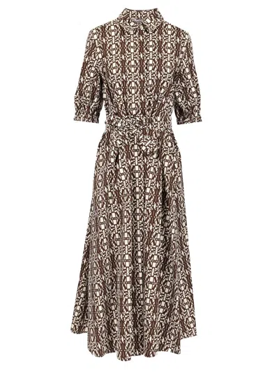 Max Mara Printed Cotton Shirtdress Dresses Brown