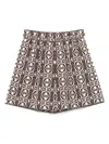 Max Mara Taiga Printed Poplin Short Clothing In Brown
