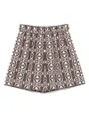 Max Mara Taiga Printed Poplin Short Clothing In Brown