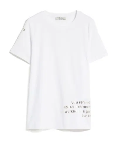 Max Mara Printed Cotton T-shirt In White