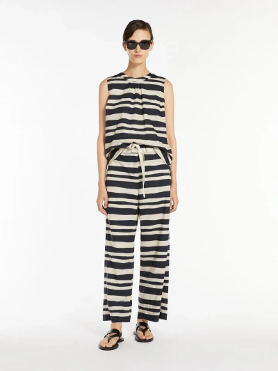 Max Mara Printed Cotton Top In Ultramarine
