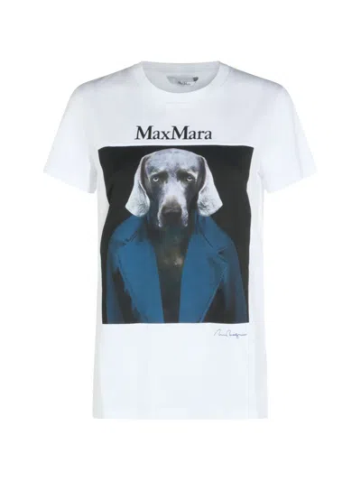Max Mara Printed Cotton T-shirt In White