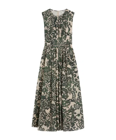 MAX MARA PRINTED COTTON VOILE DRESS