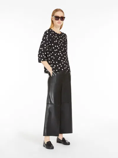 Max Mara Printed Crêpe De Chine Blouse In Black