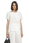 Max Mara Printed Crepe De Chine Blouse In White