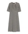 Max Mara Printed Crepe De Chine Dress In Gray