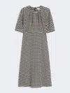 Max Mara Printed Crepe De Chine Dress In Black