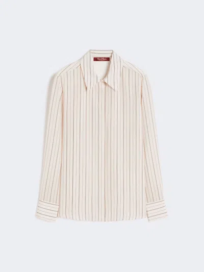 Max Mara Printed Crepe De Chine Shirt In Neutral