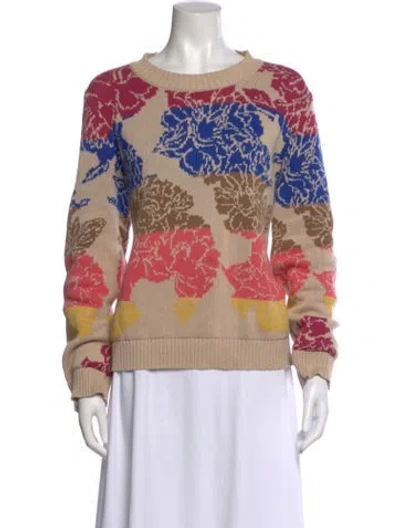 Pre-owned Max Mara Printed Crew Neck Sweater In Neutral