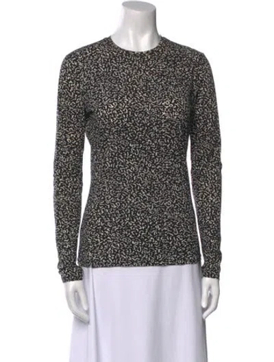 Pre-owned Max Mara Printed Crew Neck Sweatshirt In Black