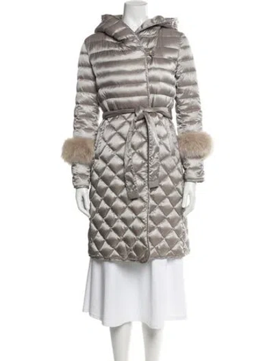 Pre-owned Max Mara Printed Down Jacket In Gray