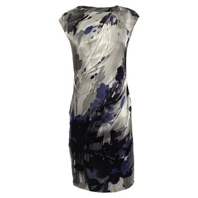 Max Mara Printed Dress In Blue Silk