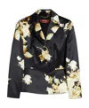 Max Mara Printed Duchess Suit Jacket In Black