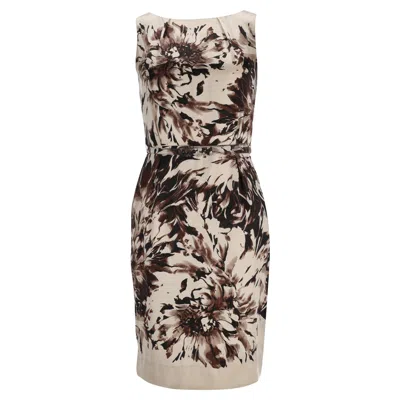 Max Mara Printed Knee-length Dress In Multicolor Silk In Neutral