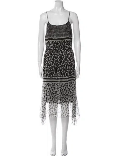 Pre-owned Max Mara Printed Knee-length Dress In Black