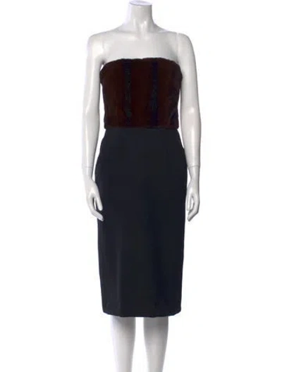 Pre-owned Max Mara Printed Knee-length Dress In Black