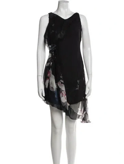 Pre-owned Max Mara Printed Knee-length Dress In Black