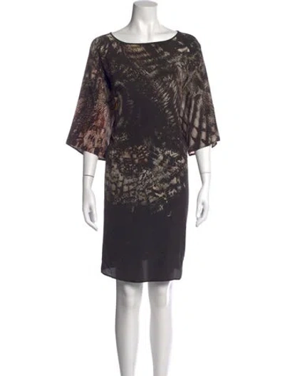 Pre-owned Max Mara Printed Knee-length Dress In Black