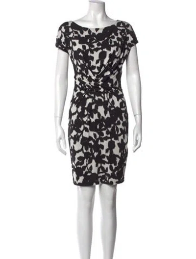 Pre-owned Max Mara Printed Knee-length Dress In Black