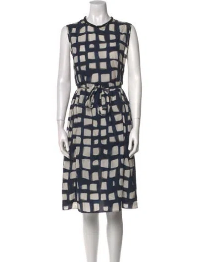 Pre-owned Max Mara Printed Knee-length Dress In Blue