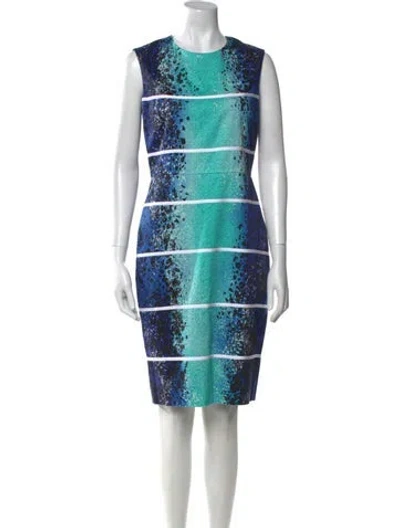 Pre-owned Max Mara Printed Knee-length Dress In Blue