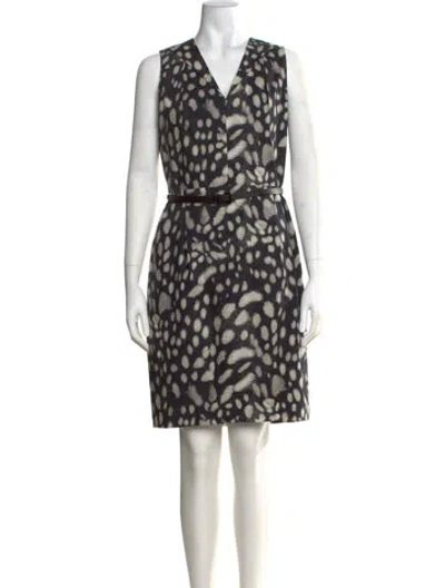 Pre-owned Max Mara Printed Knee-length Dress In Blue