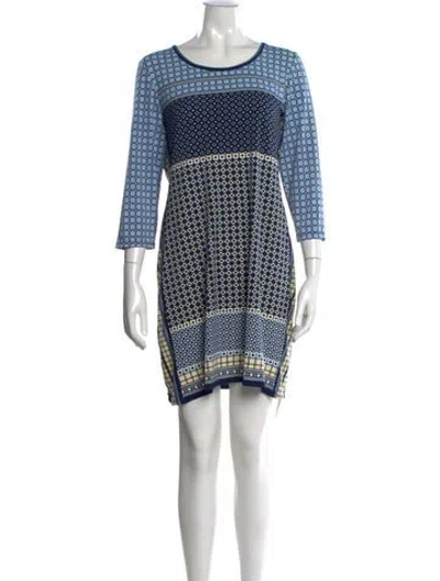 Pre-owned Max Mara Printed Knee-length Dress In Blue