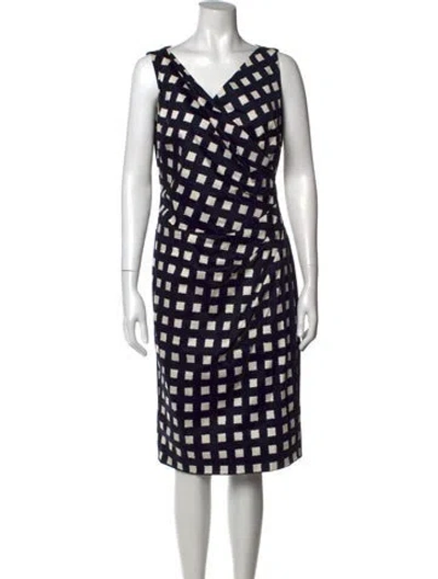 Pre-owned Max Mara Printed Knee-length Dress In Blue