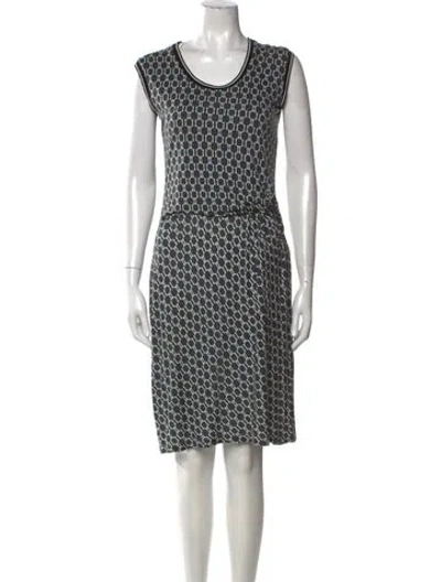 Pre-owned Max Mara Printed Knee-length Dress In Gray