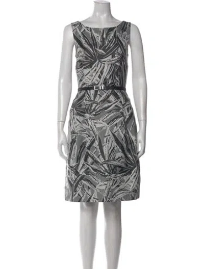 Pre-owned Max Mara Printed Knee-length Dress In Gray