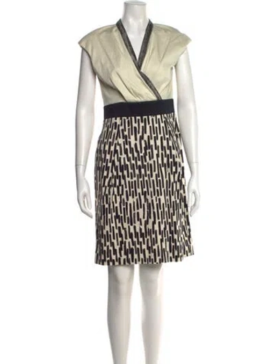 Pre-owned Max Mara Printed Knee-length Dress In Neutral