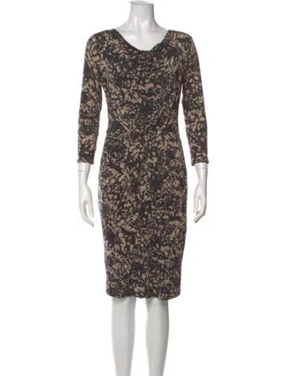 Pre-owned Max Mara Printed Knee-length Dress In Neutral